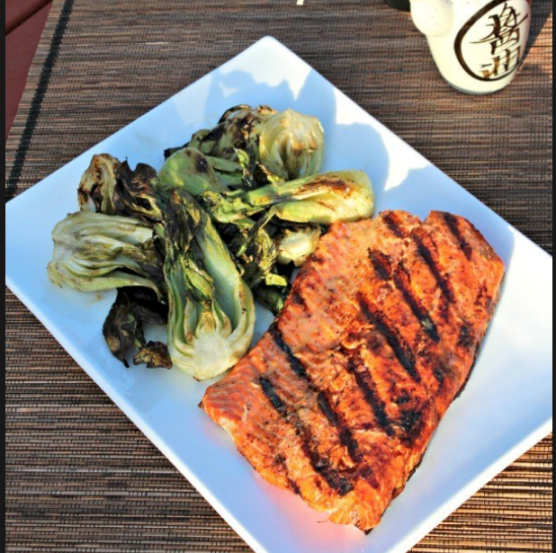 Wild Ginger Salmon with Bok Choy and Spinach - Skin Beautiful MD recipe for the glow